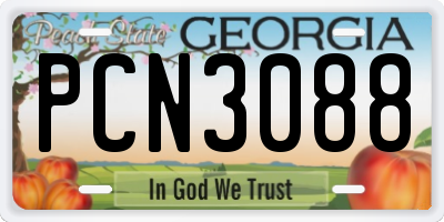 GA license plate PCN3088