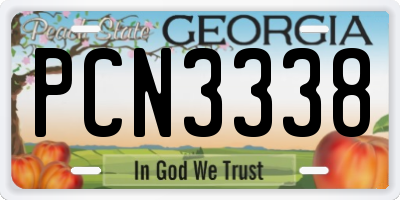 GA license plate PCN3338