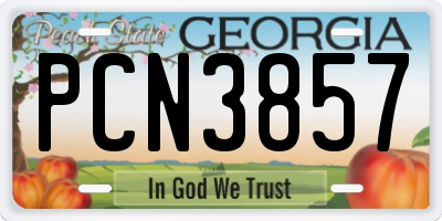 GA license plate PCN3857