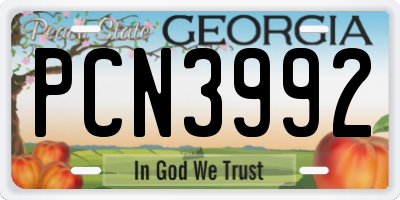 GA license plate PCN3992