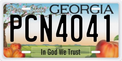 GA license plate PCN4041