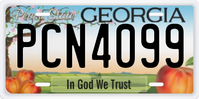 GA license plate PCN4099