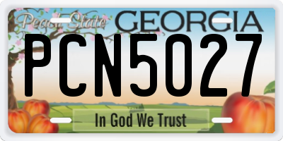 GA license plate PCN5027