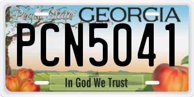 GA license plate PCN5041