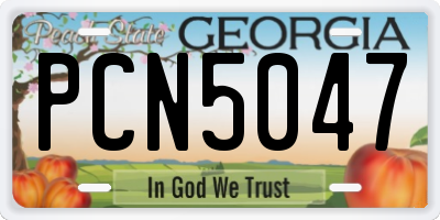 GA license plate PCN5047
