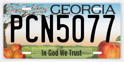 GA license plate PCN5077