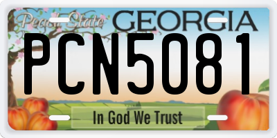 GA license plate PCN5081