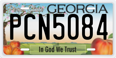 GA license plate PCN5084