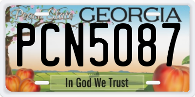 GA license plate PCN5087