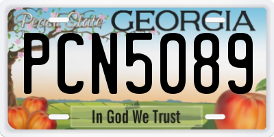 GA license plate PCN5089