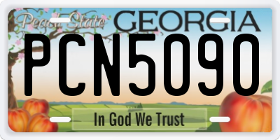 GA license plate PCN5090