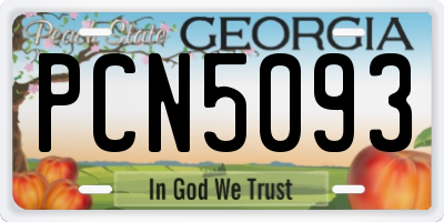 GA license plate PCN5093