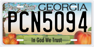 GA license plate PCN5094
