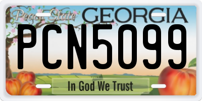 GA license plate PCN5099