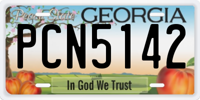GA license plate PCN5142