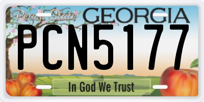 GA license plate PCN5177