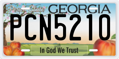 GA license plate PCN5210