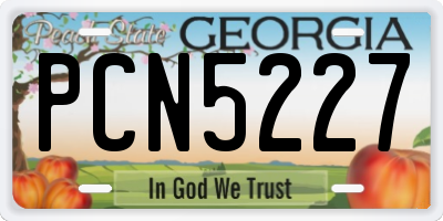 GA license plate PCN5227