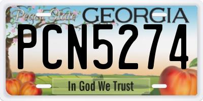 GA license plate PCN5274