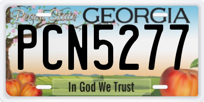 GA license plate PCN5277