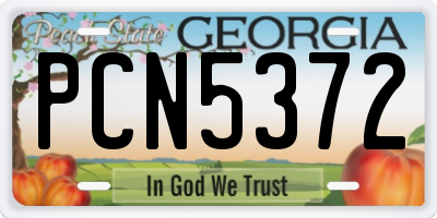 GA license plate PCN5372