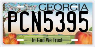 GA license plate PCN5395