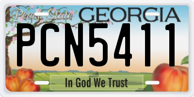 GA license plate PCN5411