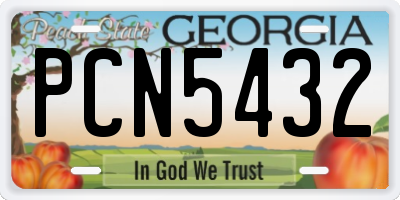 GA license plate PCN5432