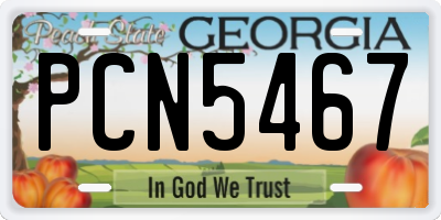 GA license plate PCN5467