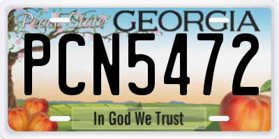 GA license plate PCN5472