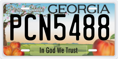 GA license plate PCN5488