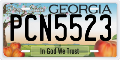 GA license plate PCN5523