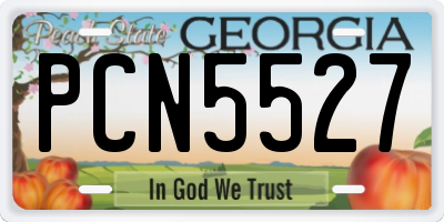 GA license plate PCN5527