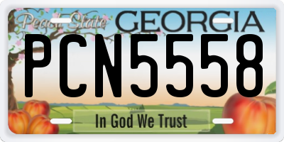 GA license plate PCN5558