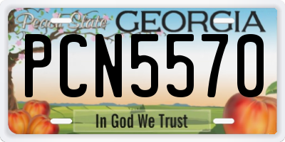 GA license plate PCN5570