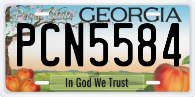 GA license plate PCN5584