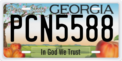 GA license plate PCN5588