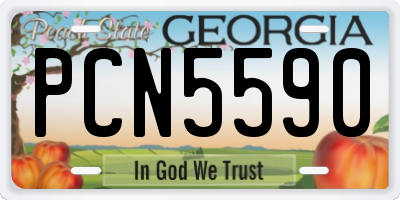 GA license plate PCN5590