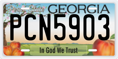 GA license plate PCN5903