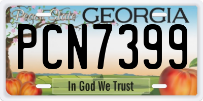 GA license plate PCN7399