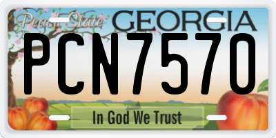 GA license plate PCN7570