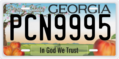 GA license plate PCN9995