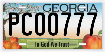 GA license plate PCO0777