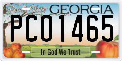 GA license plate PCO1465