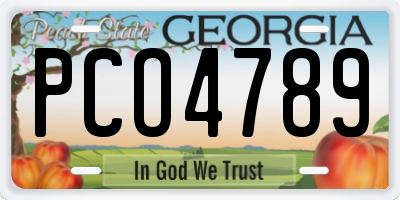 GA license plate PCO4789