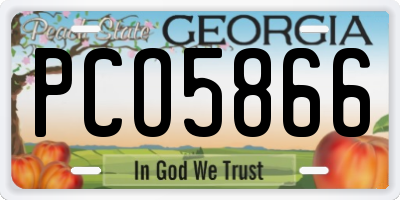GA license plate PCO5866