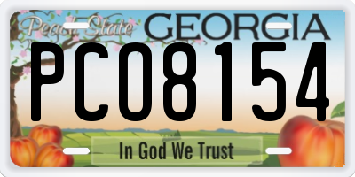 GA license plate PCO8154
