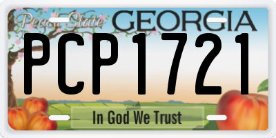 GA license plate PCP1721