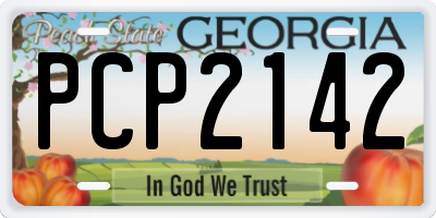 GA license plate PCP2142