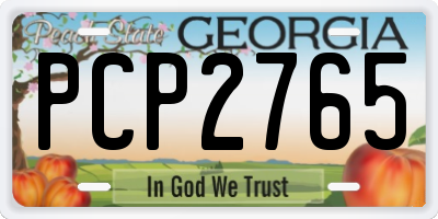 GA license plate PCP2765